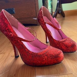 Red glitter Leg Avenue Shoes by Ellie